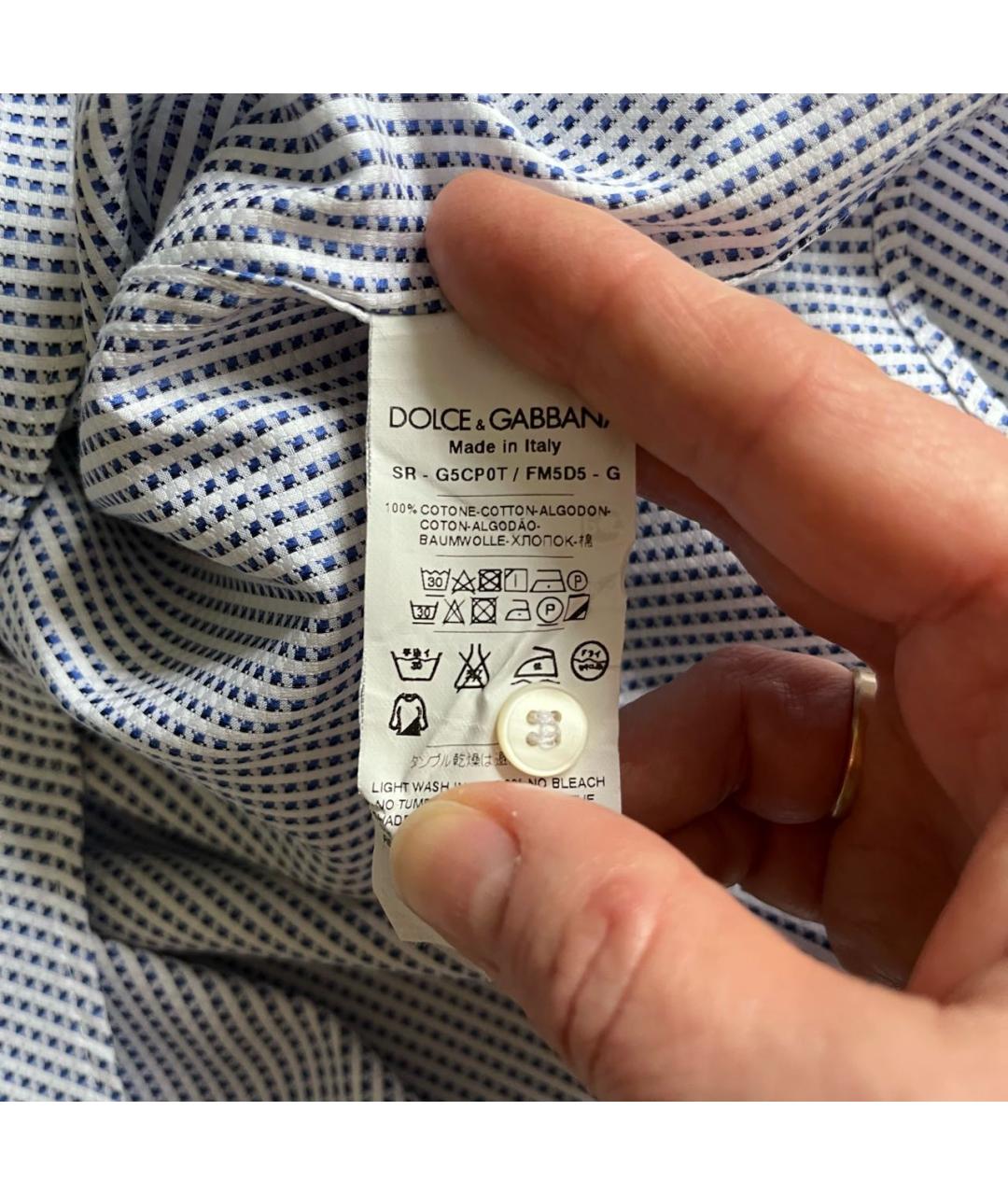 DOLCE&GABBANA Белая хлопковая кэжуал рубашка, фото 6