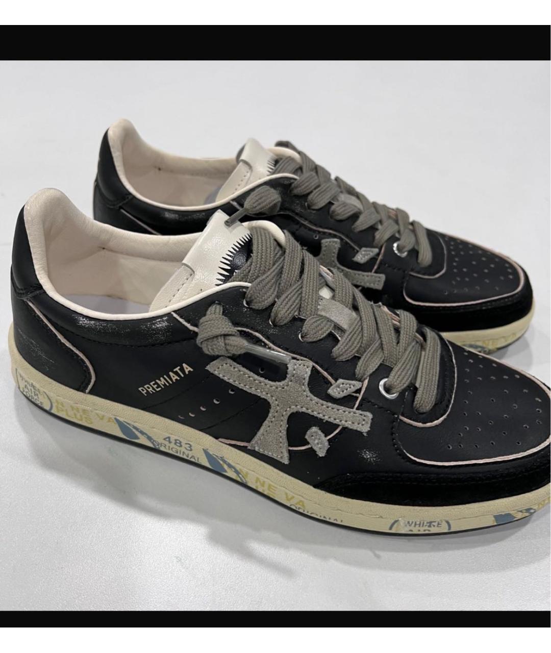 PREMIATA Черные кожаные кеды, фото 2