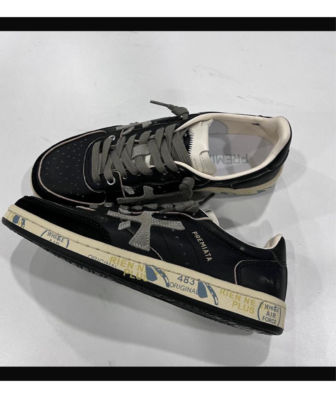 PREMIATA Черные кожаные кеды, фото 4