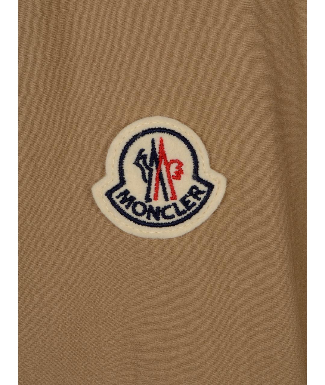 MONCLER Бежевая хлопковая классическая рубашка, фото 3