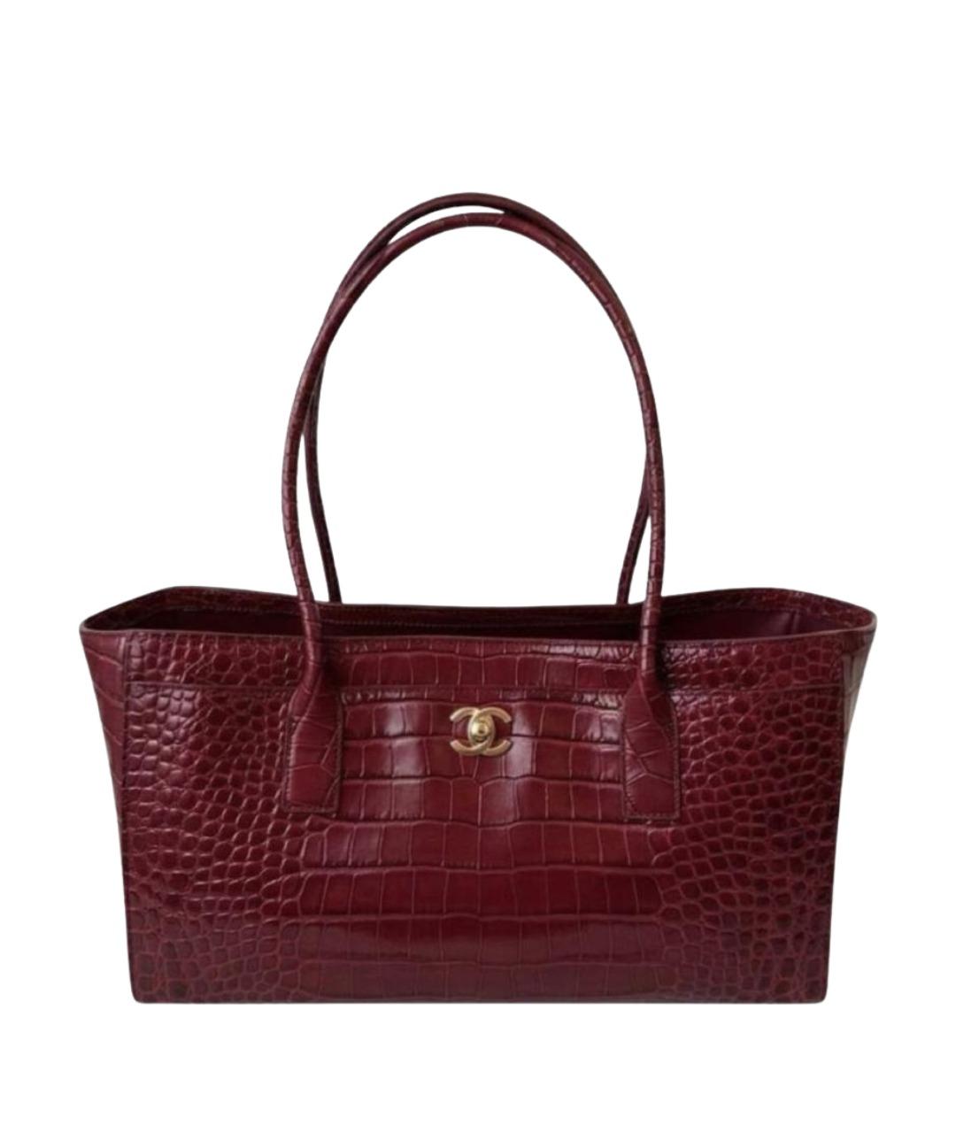 CHANEL Бордовая кожаная сумка тоут, фото 1