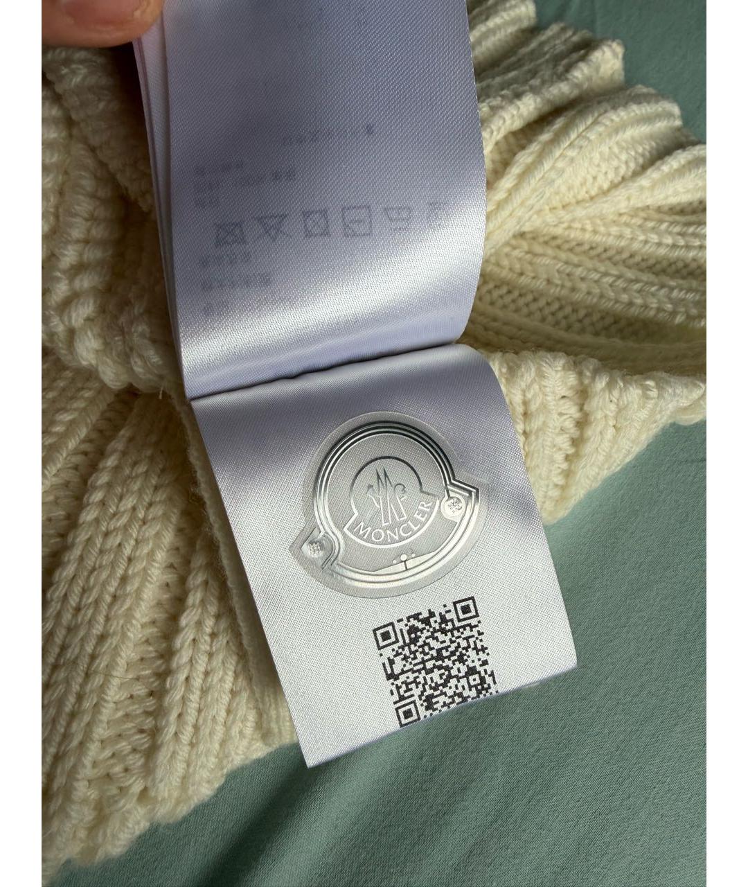 MONCLER Белый шерстяной джемпер / свитер, фото 6