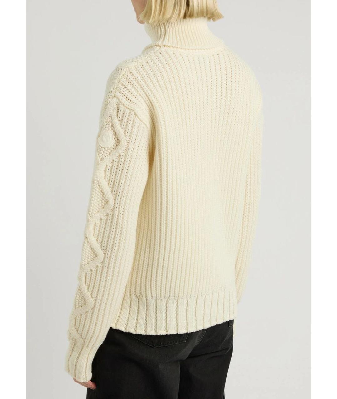 MONCLER Белый шерстяной джемпер / свитер, фото 2