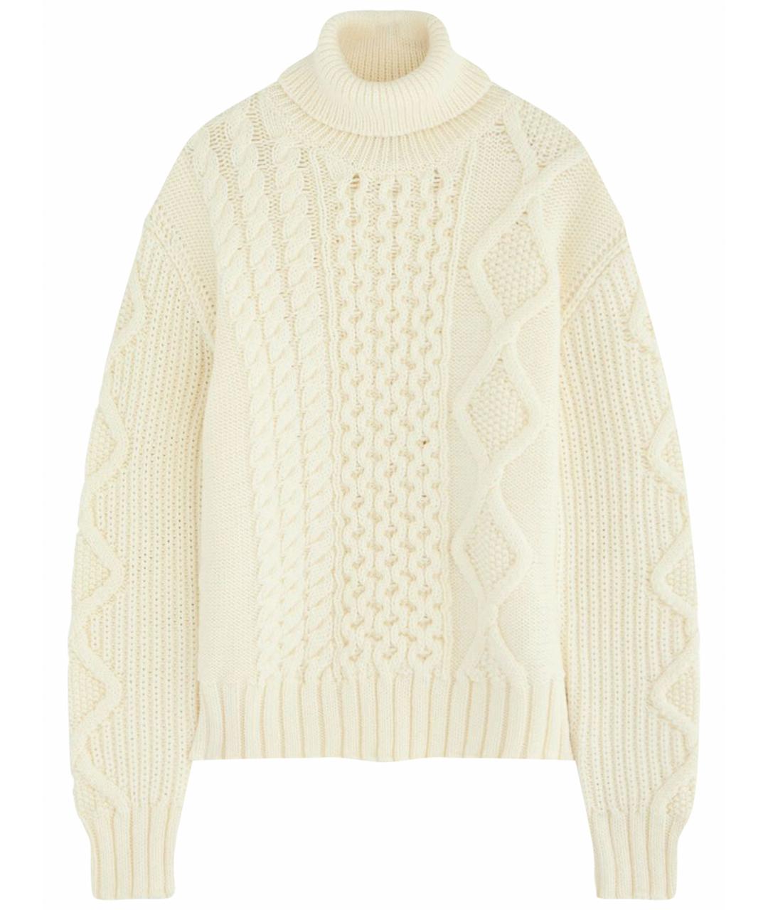 MONCLER Белый шерстяной джемпер / свитер, фото 1