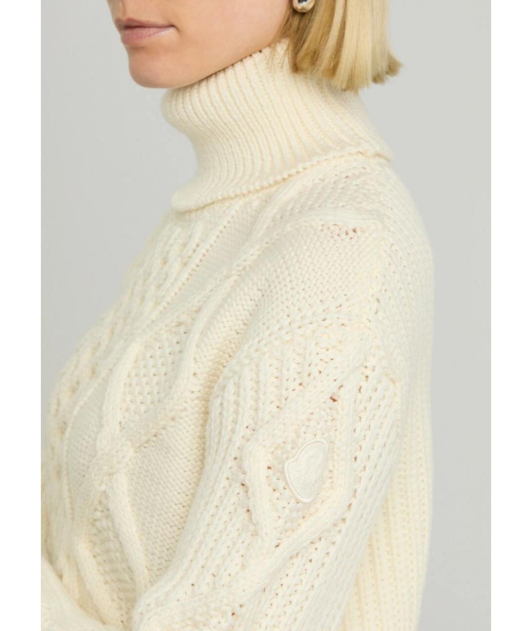 MONCLER Белый шерстяной джемпер / свитер, фото 7