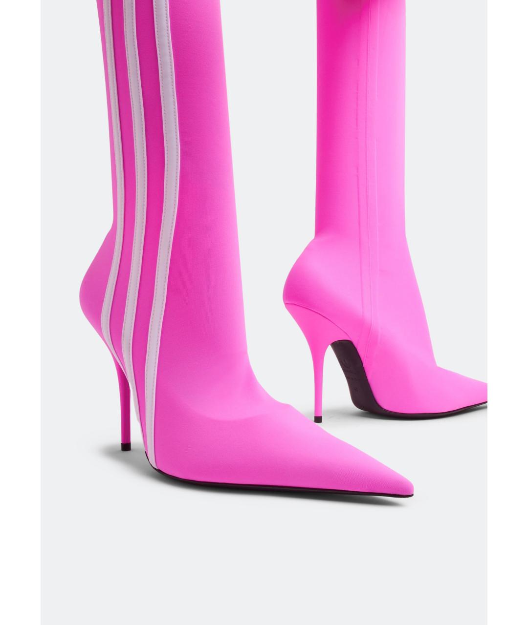 BALENCIAGA Фуксия текстильные ботфорты, фото 2