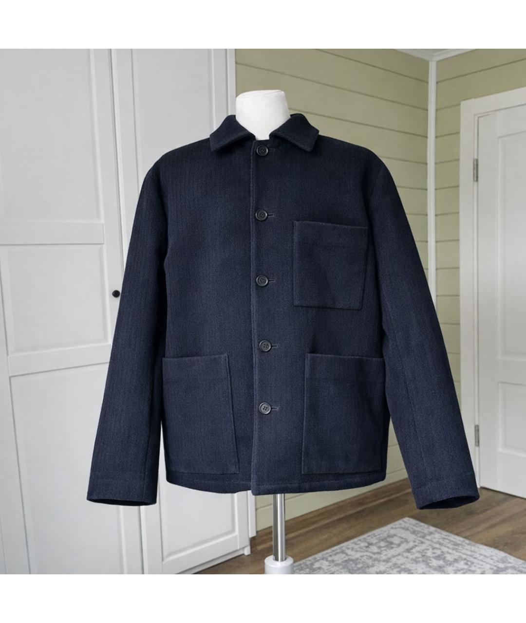 ARKET Темно-синяя шерстяная куртка, фото 9