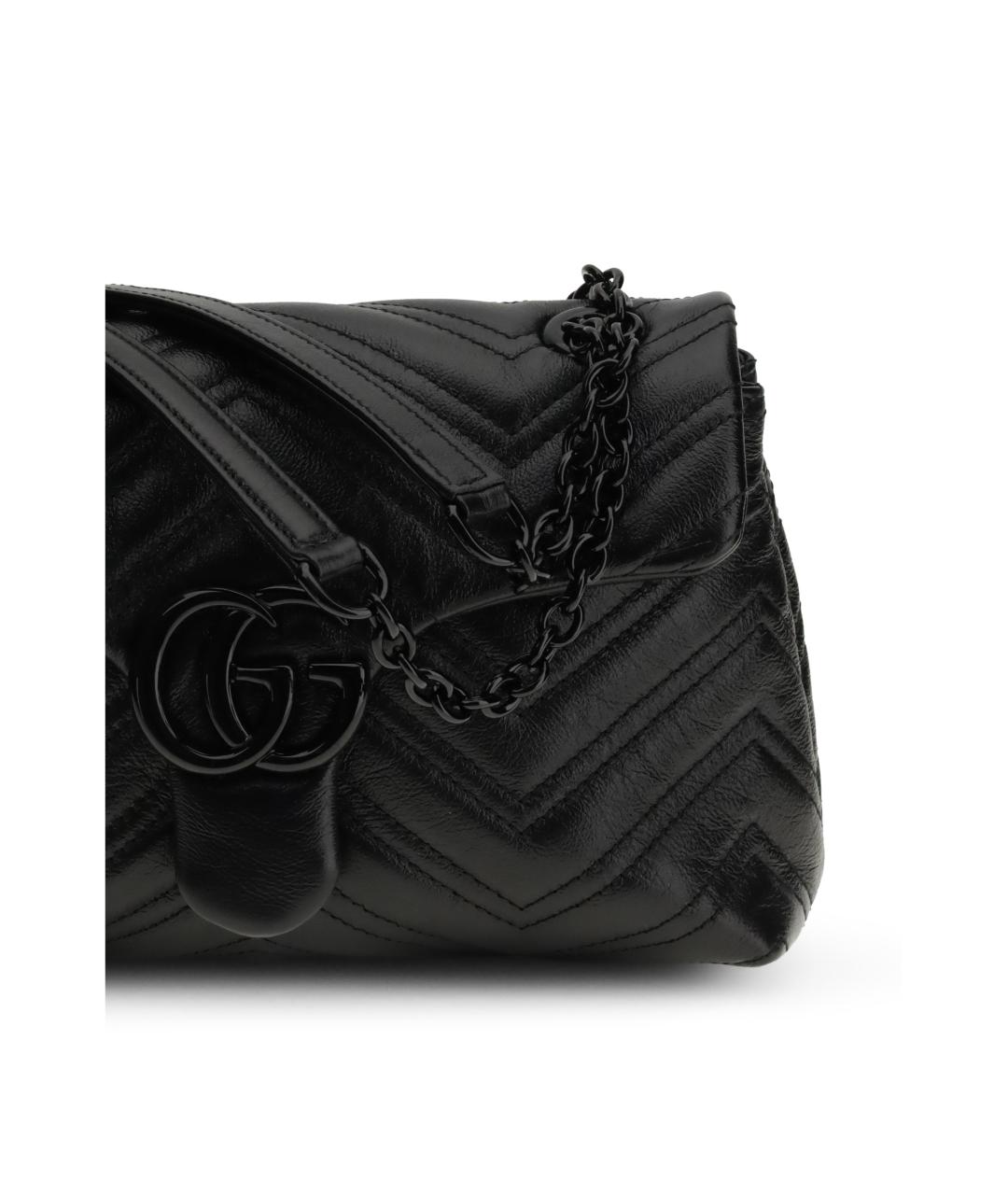 GUCCI Черная кожаная сумка через плечо, фото 4