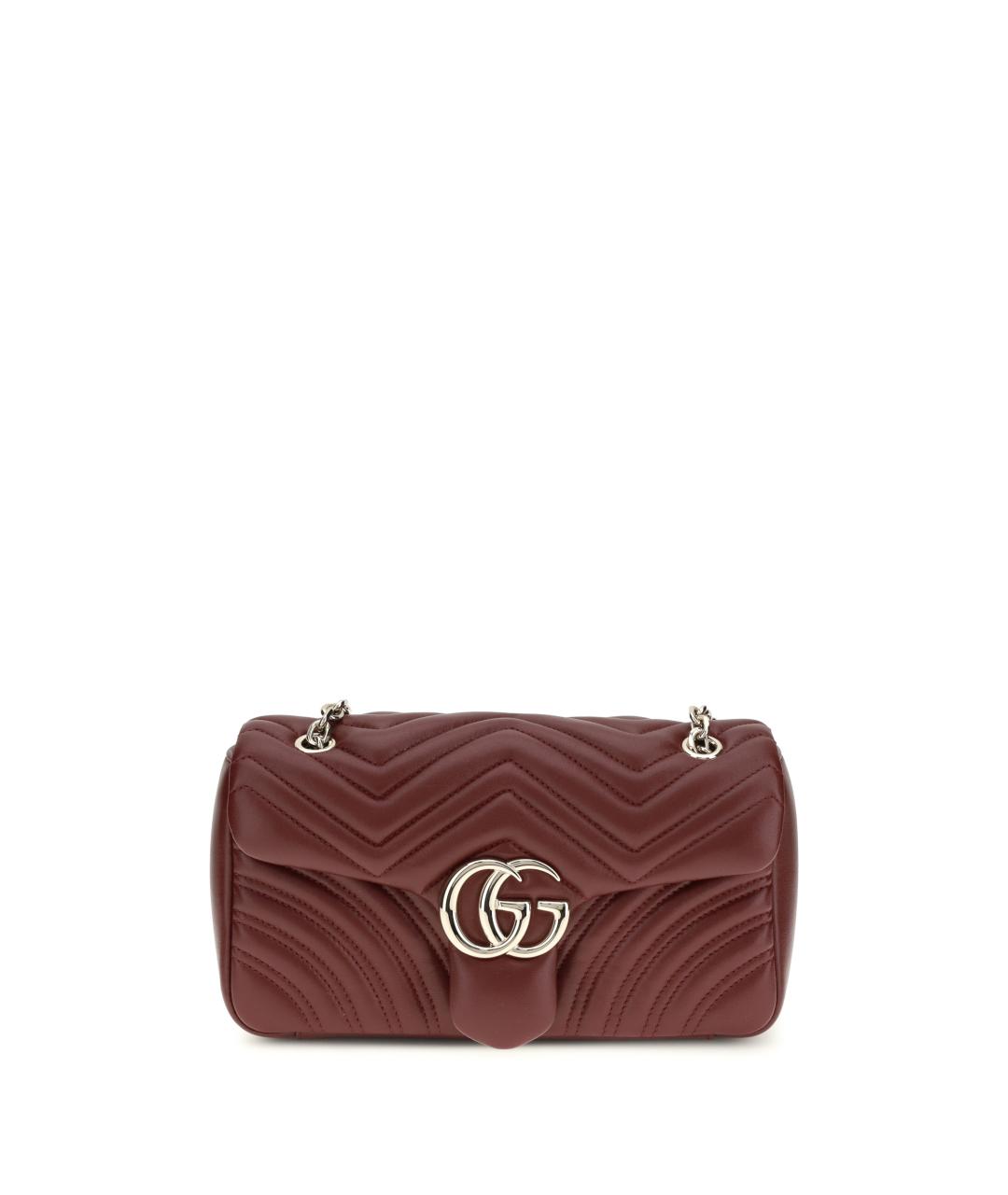 GUCCI Бордовая кожаная сумка через плечо, фото 5