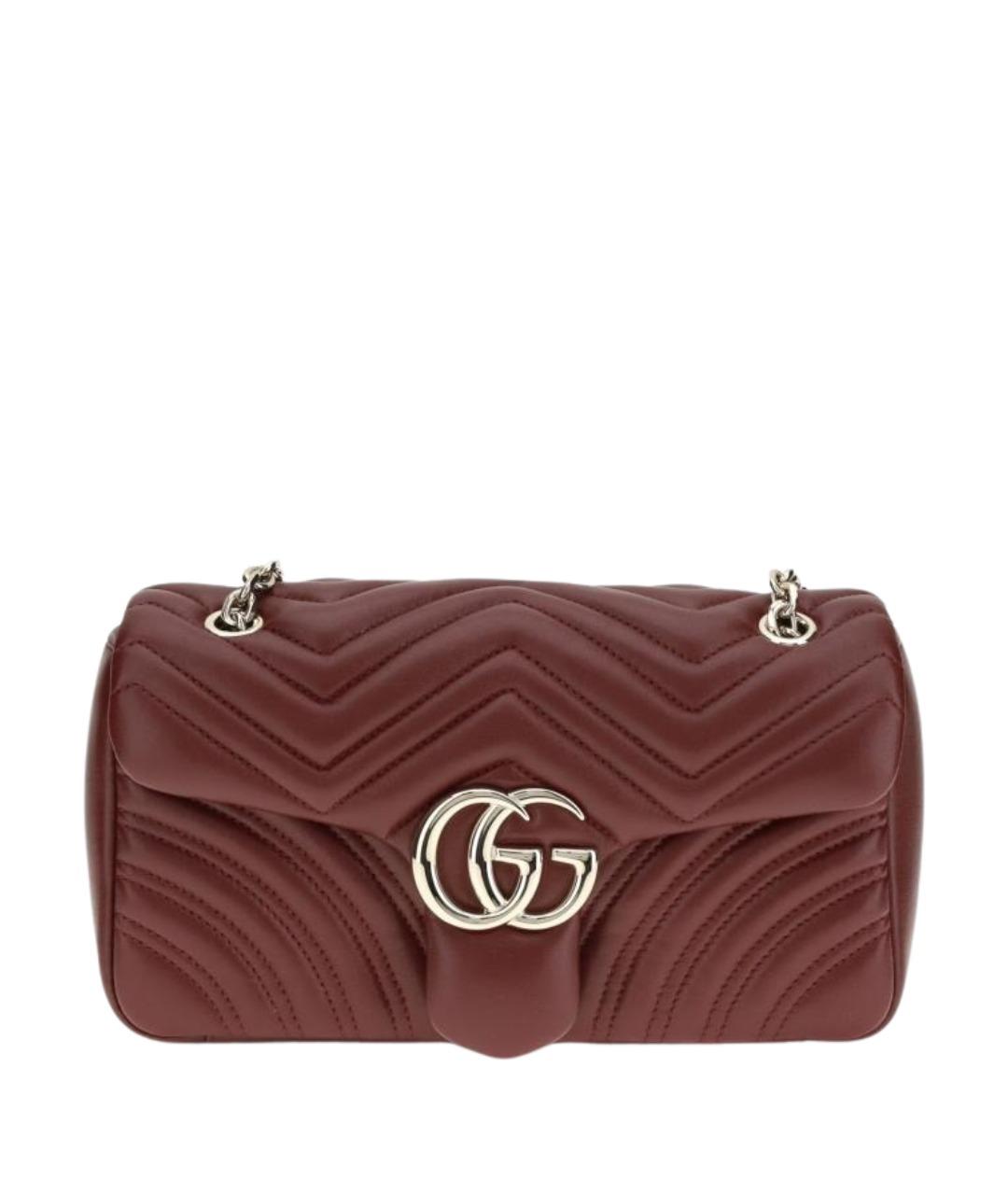 GUCCI Бордовая кожаная сумка через плечо, фото 1