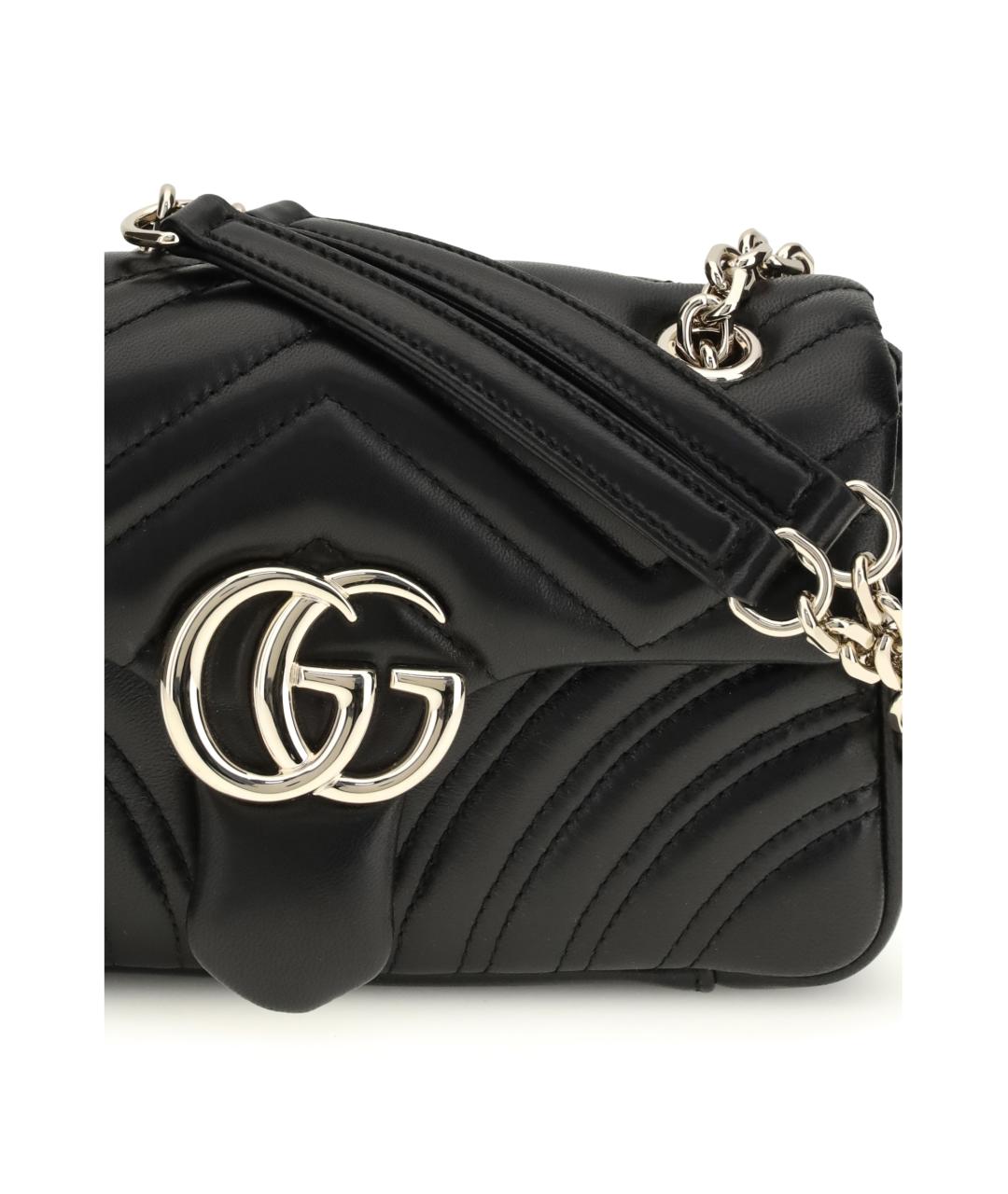 GUCCI Черная кожаная сумка через плечо, фото 4