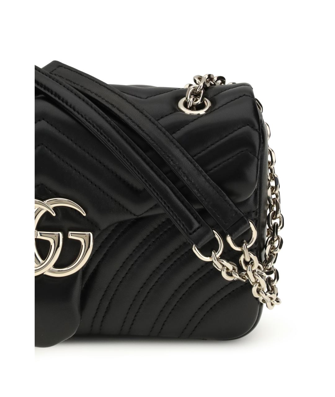 GUCCI Черная кожаная сумка через плечо, фото 4