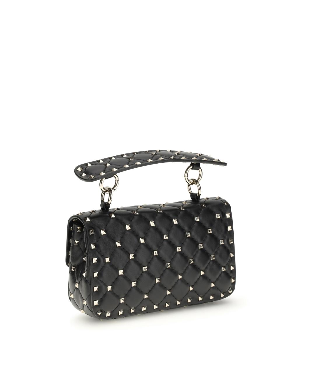 VALENTINO Черная кожаная сумка с короткими ручками, фото 3