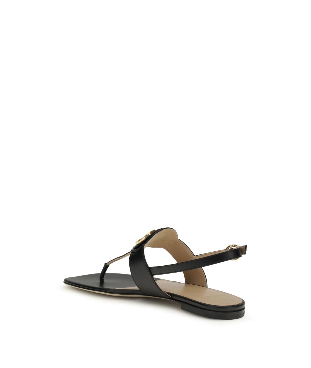 VALENTINO Черные кожаные сандалии, фото 3