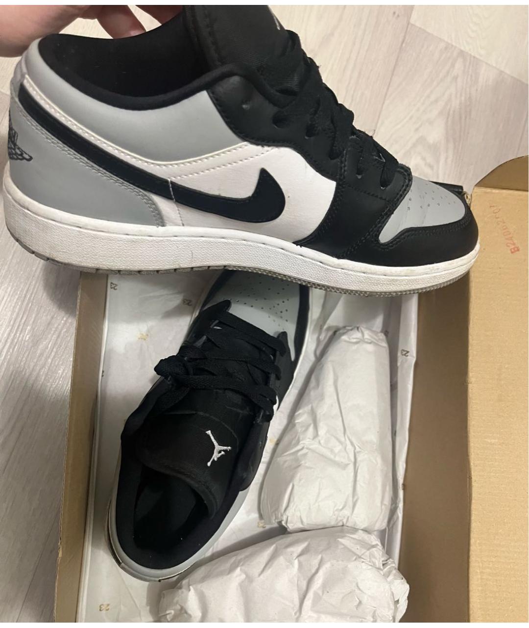 NIKE Серые кожаные кроссовки, фото 5