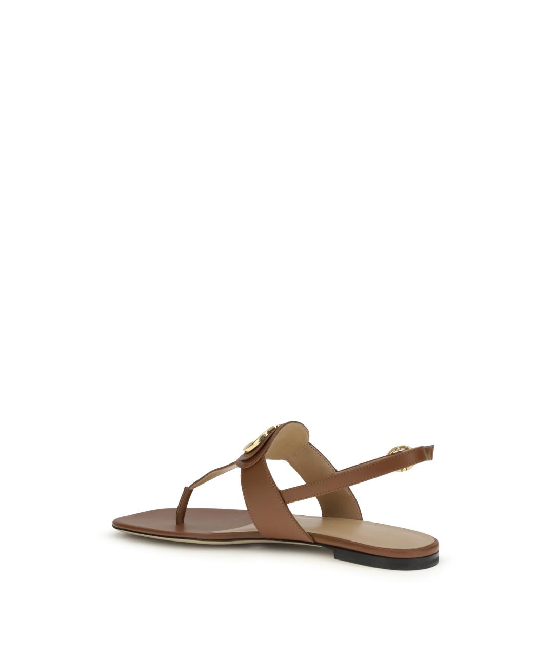 VALENTINO Коричневые кожаные сандалии, фото 3