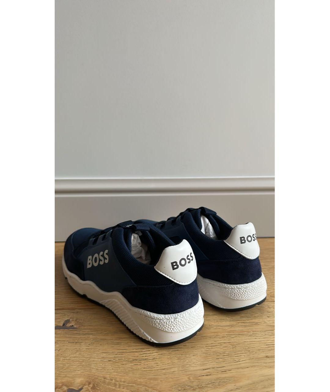 HUGO BOSS Темно-синие замшевые кеды, фото 5