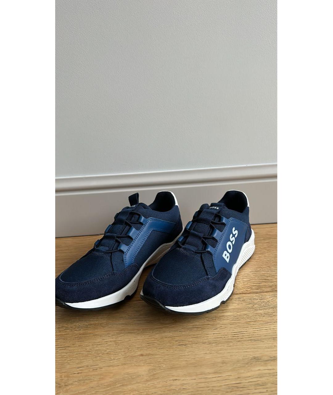 HUGO BOSS Темно-синие замшевые кеды, фото 4