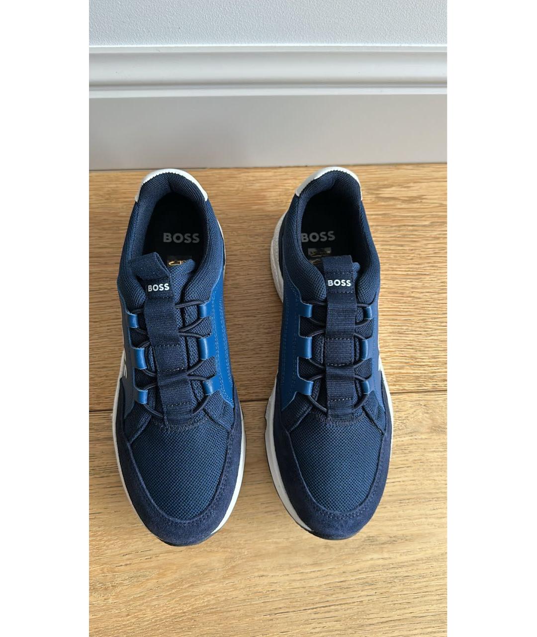 HUGO BOSS Темно-синие замшевые кеды, фото 3