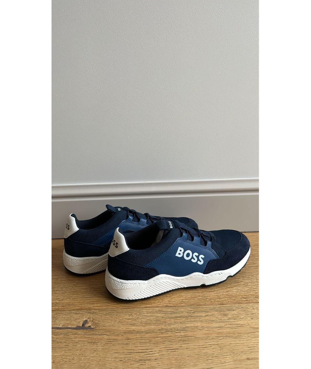 HUGO BOSS Темно-синие замшевые кеды, фото 2