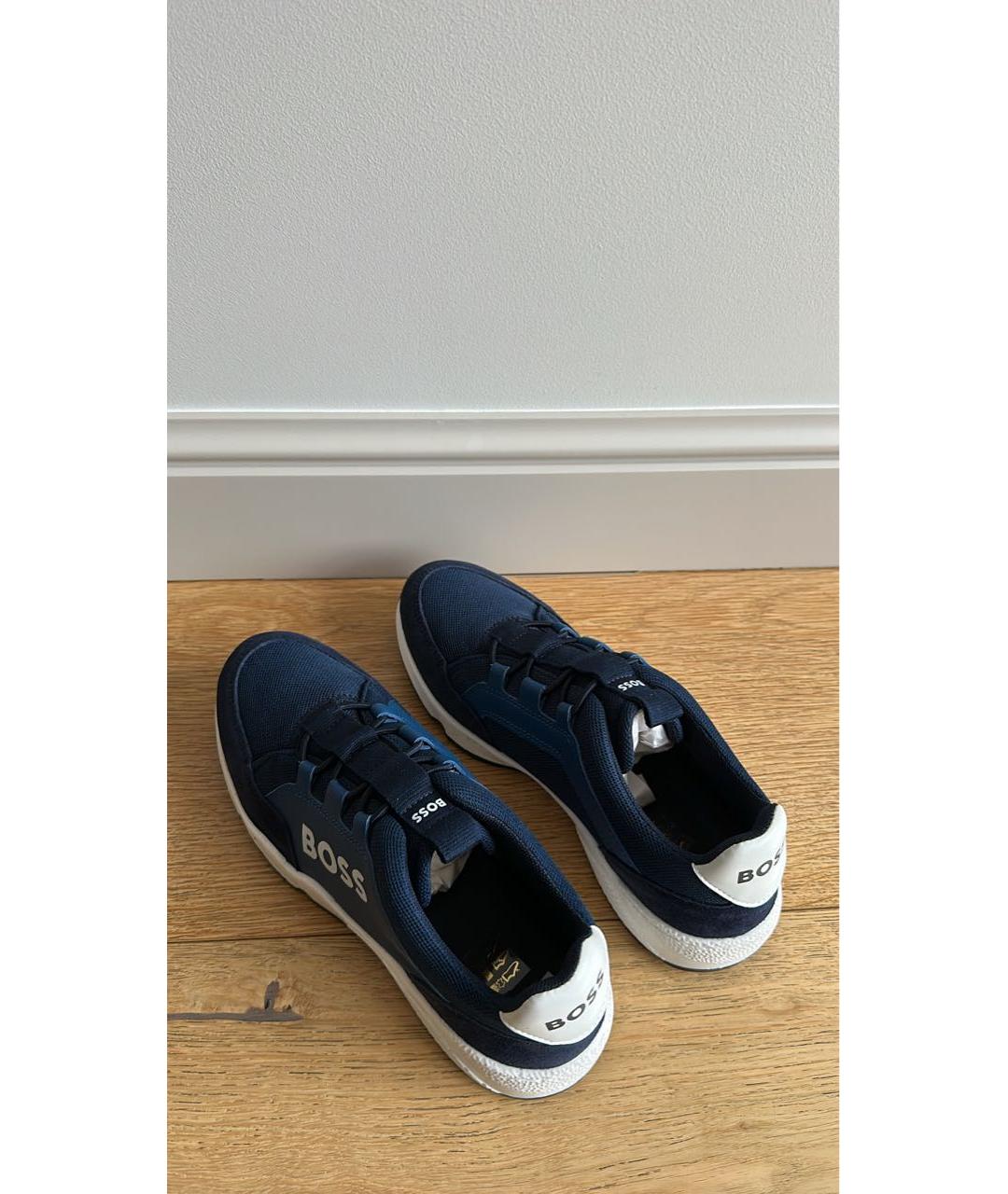 HUGO BOSS Темно-синие замшевые кеды, фото 6