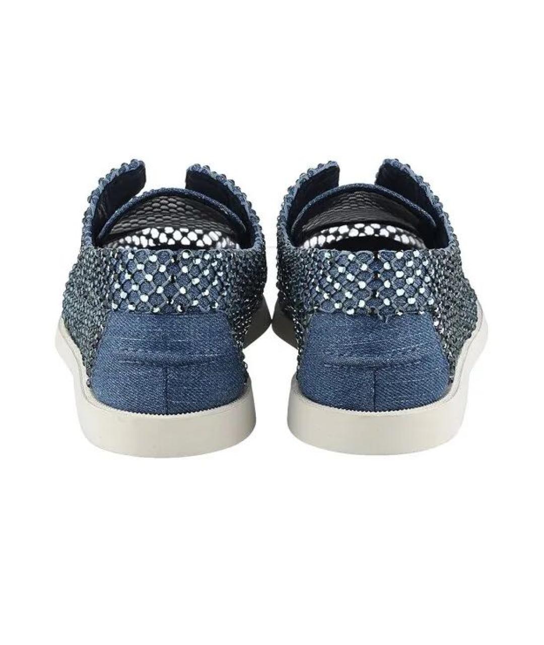 LE SILLA Синие текстильные лоферы, фото 3