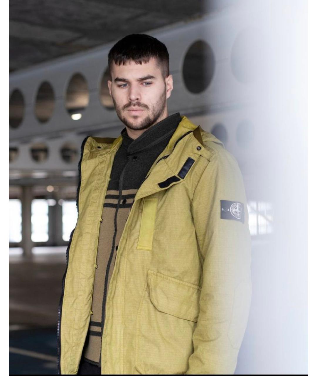 STONE ISLAND Желтая полиэстеровая куртка, фото 2