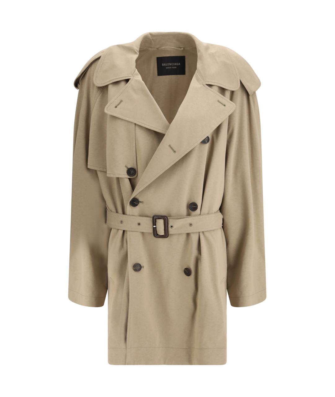 BALENCIAGA Бежевый хлопковый тренч/плащ, фото 1