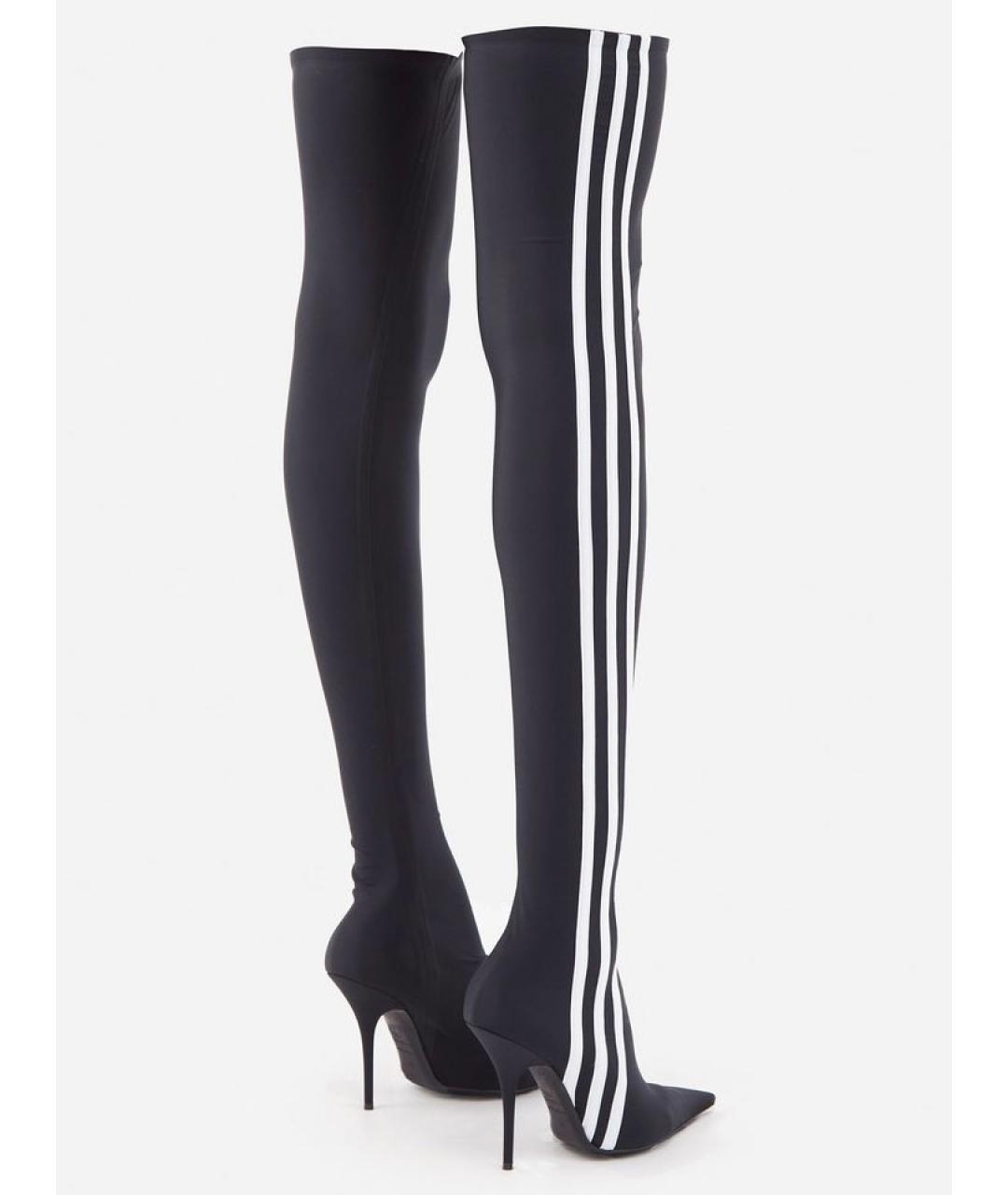 BALENCIAGA Черные текстильные ботфорты, фото 4