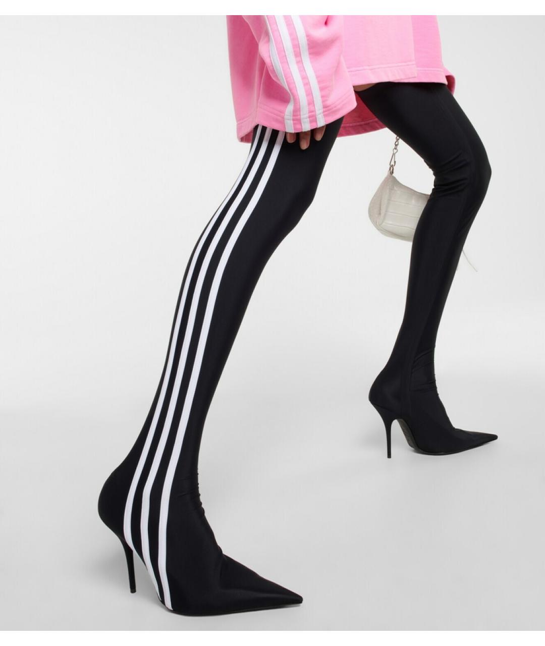 BALENCIAGA Черные текстильные ботфорты, фото 6