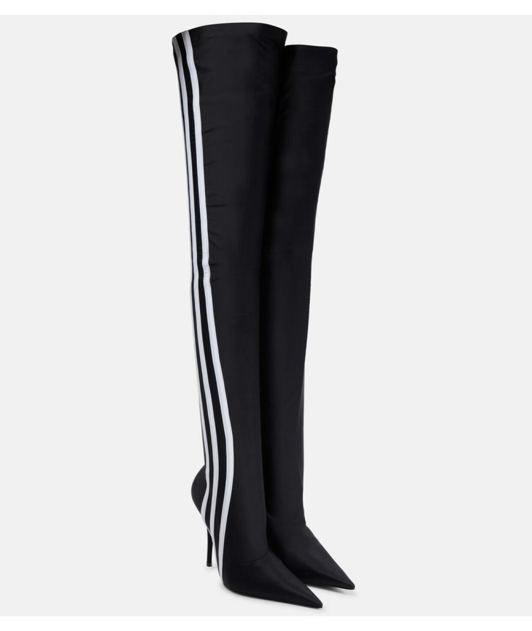 BALENCIAGA Черные текстильные ботфорты, фото 3