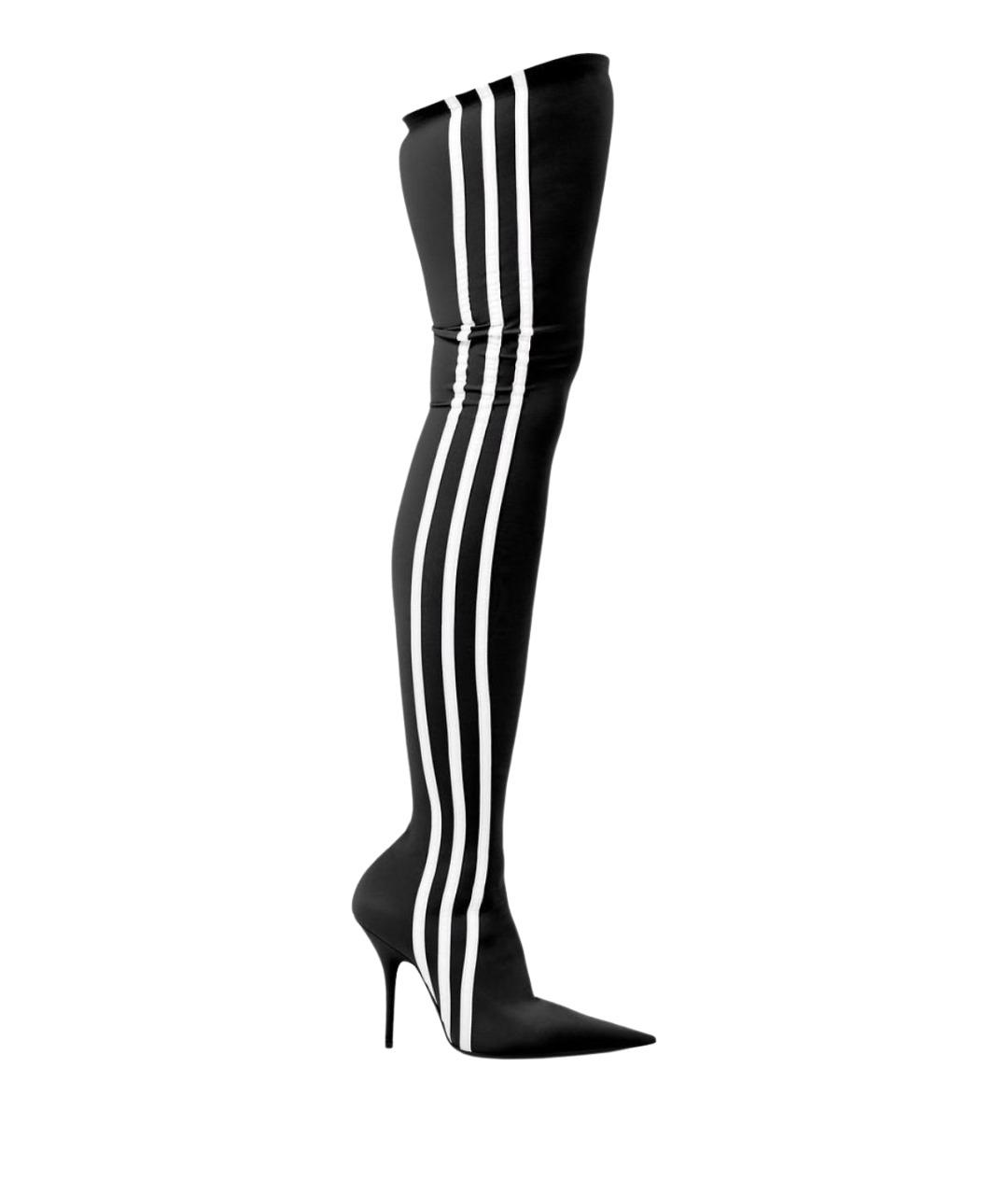 BALENCIAGA Черные текстильные ботфорты, фото 1