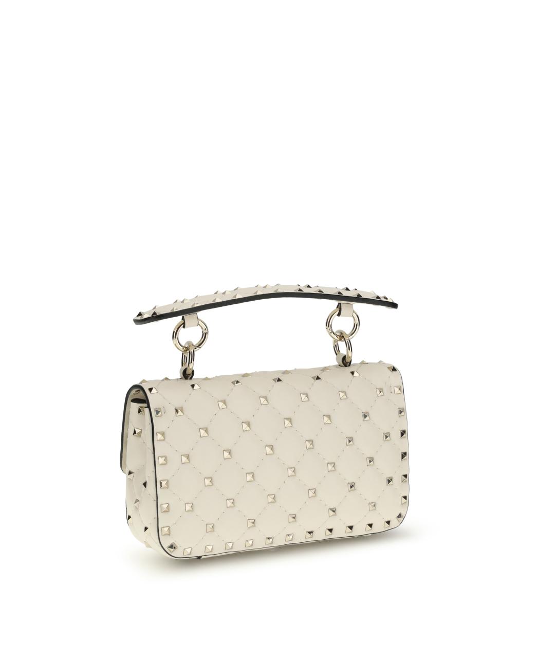 VALENTINO Бежевая кожаная сумка с короткими ручками, фото 3