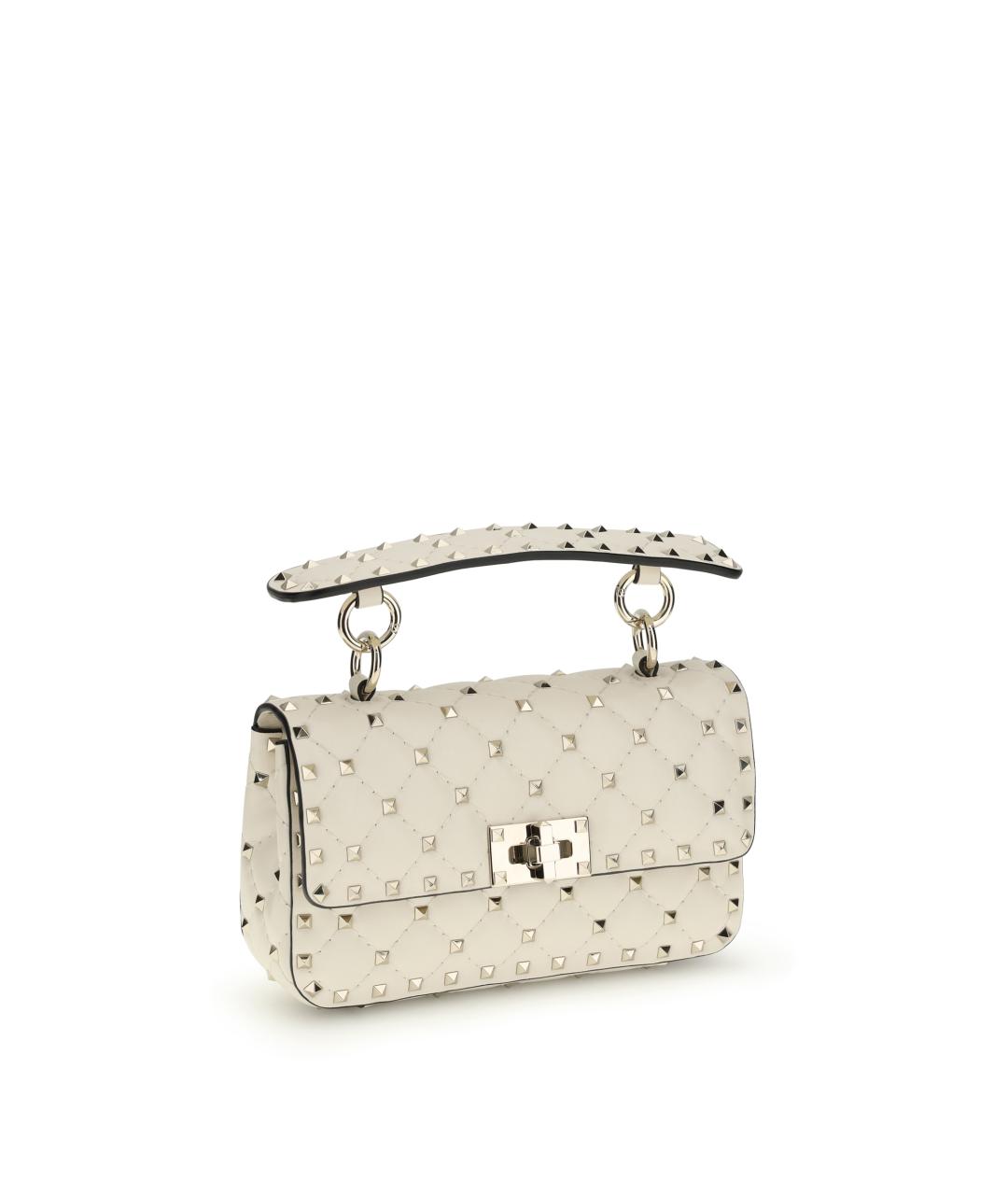 VALENTINO Бежевая кожаная сумка с короткими ручками, фото 2