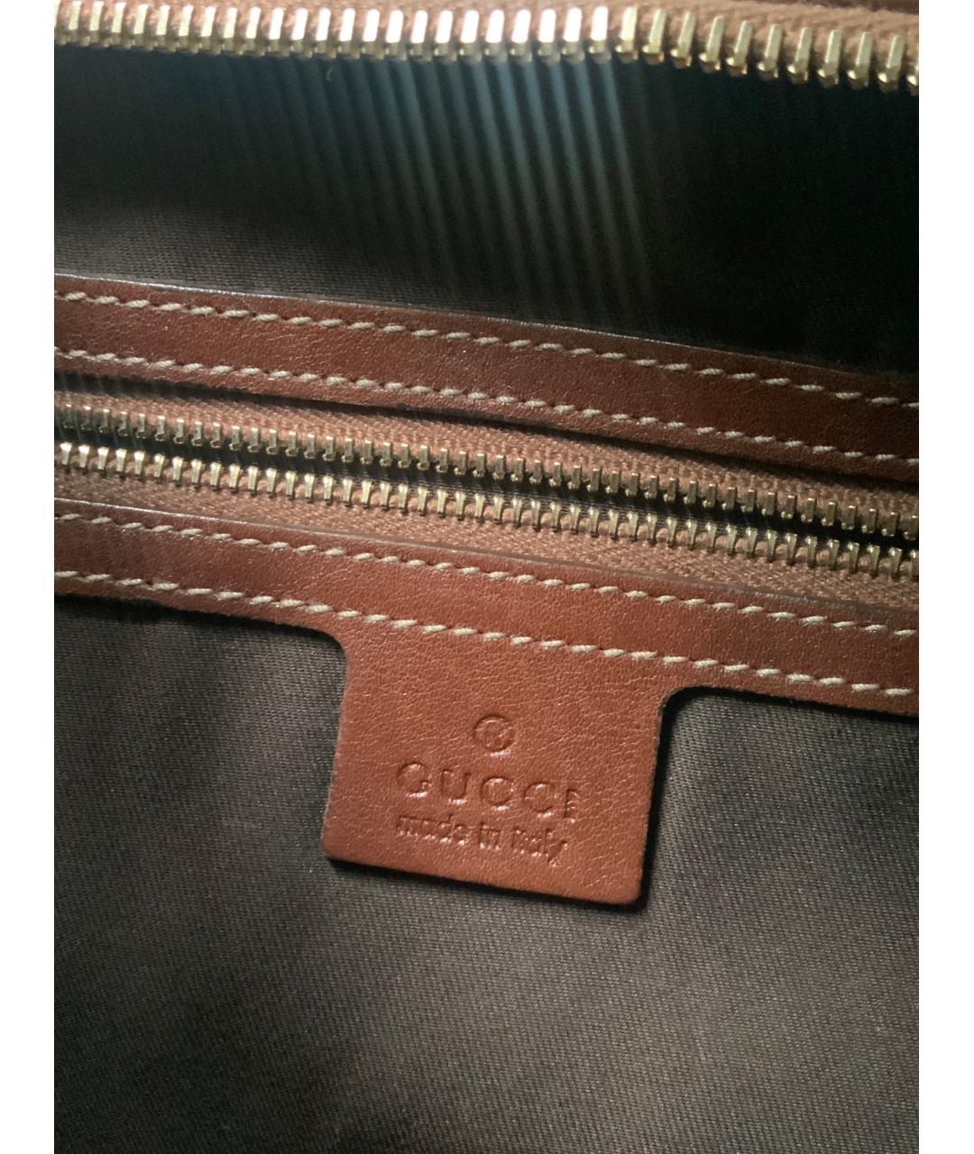 GUCCI Коричневая кожаная сумка с короткими ручками, фото 5