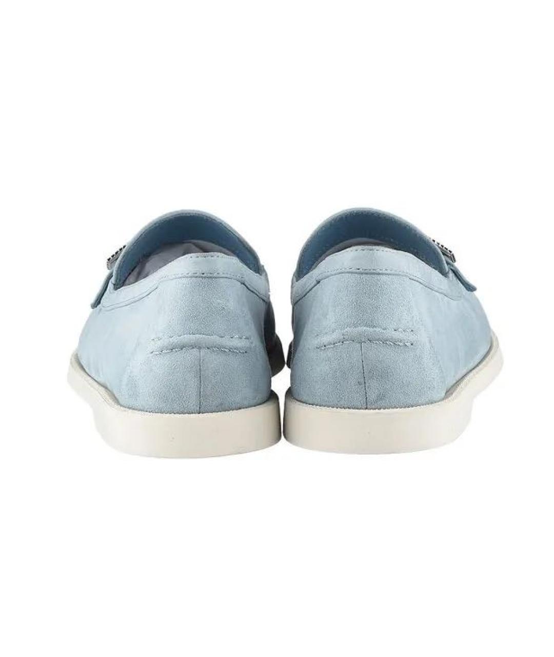 LE SILLA Голубые замшевые лоферы, фото 3