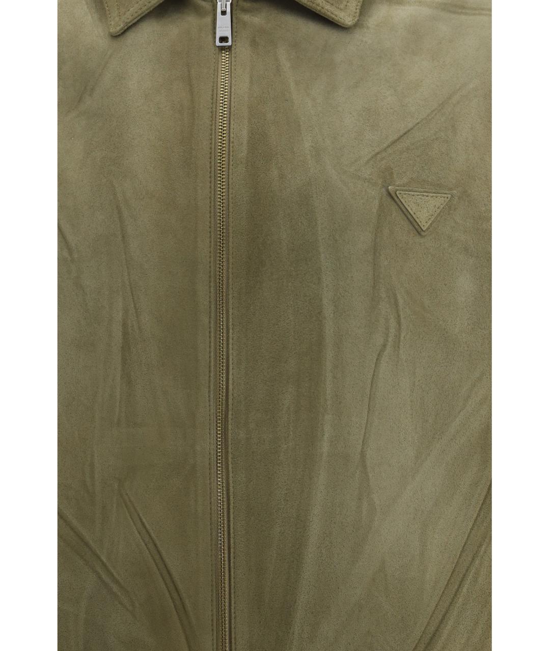 PRADA Хаки замшевая куртка, фото 3