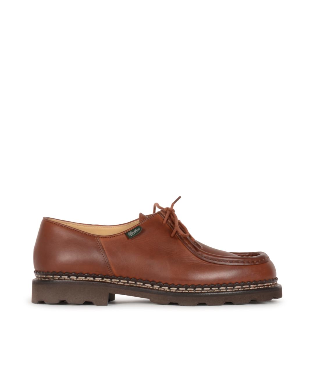 PARABOOT Коричневые кожаные низкие ботинки, фото 1