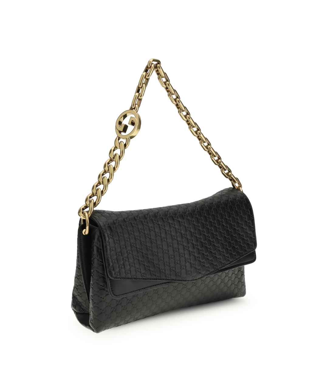 GUCCI Черная кожаная сумка с короткими ручками, фото 2