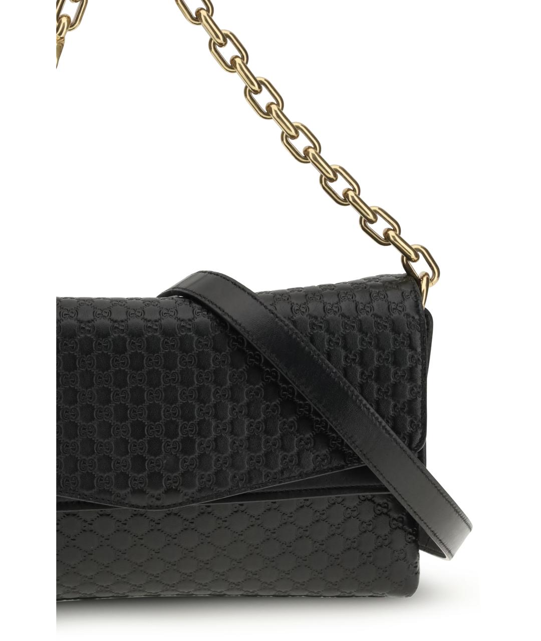 GUCCI Черная кожаная сумка с короткими ручками, фото 4