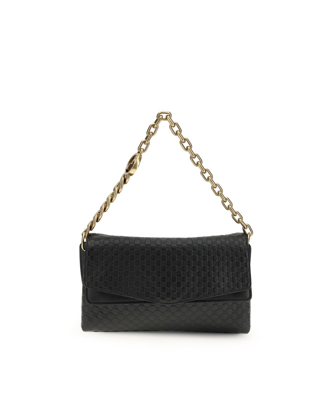 GUCCI Черная кожаная сумка с короткими ручками, фото 1