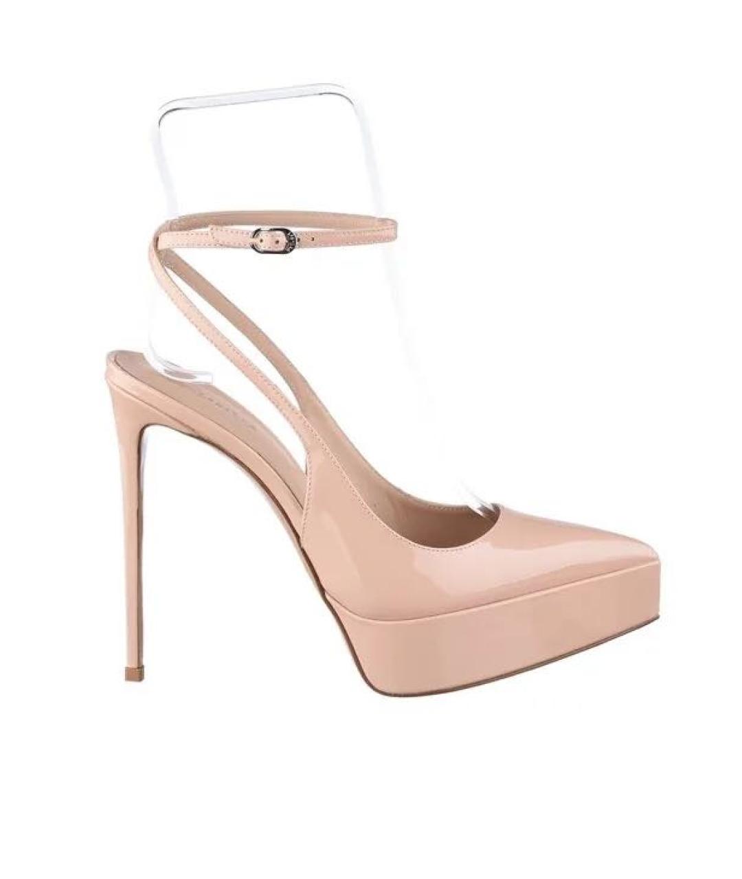 LE SILLA Бежевые босоножки из лакированной кожи, фото 4