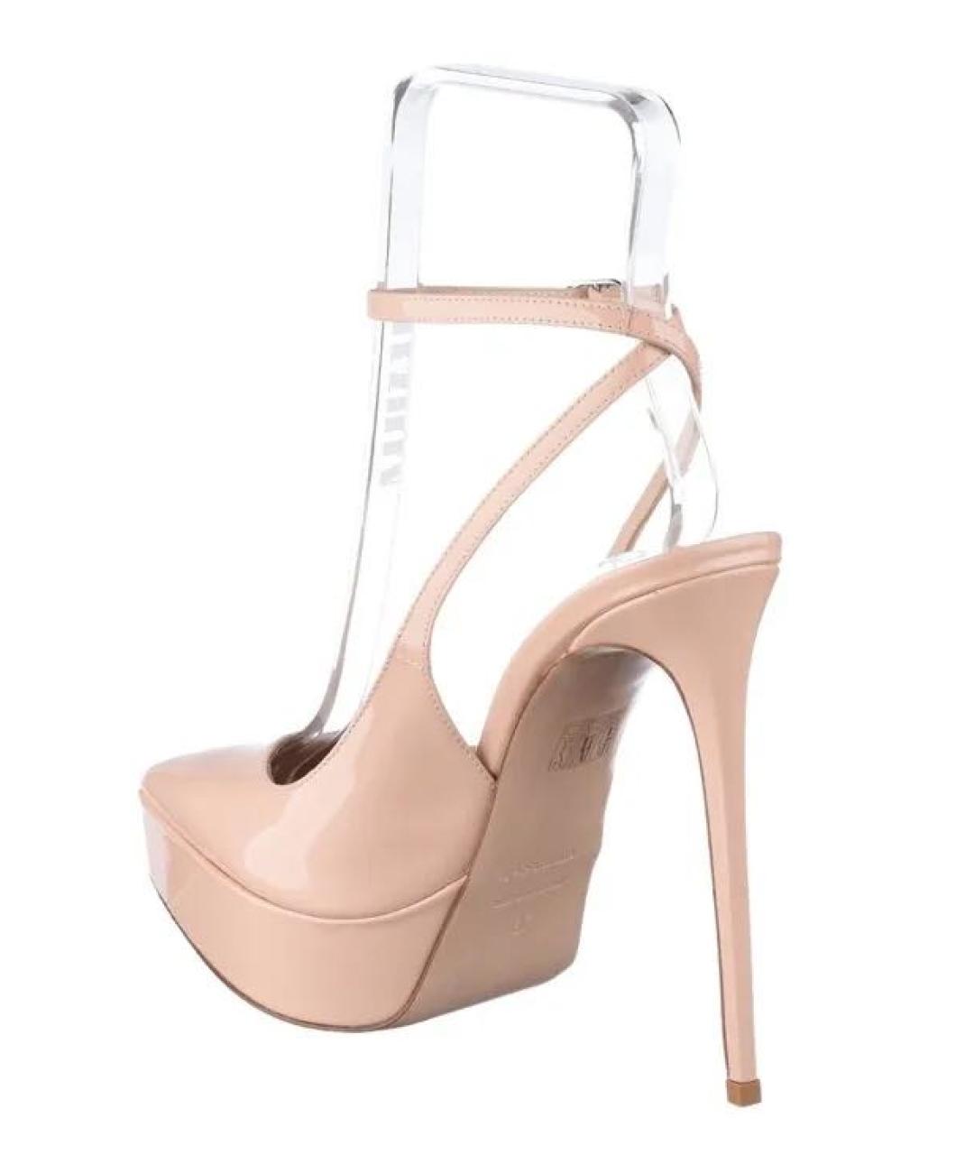 LE SILLA Бежевые босоножки из лакированной кожи, фото 3