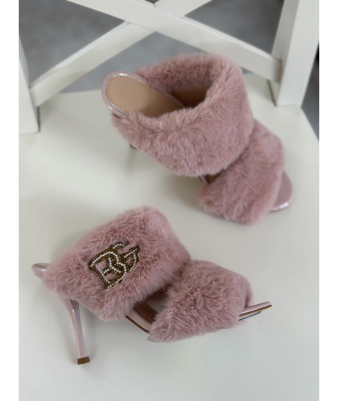 BLUGIRL Розовые кожаные мюли, фото 9