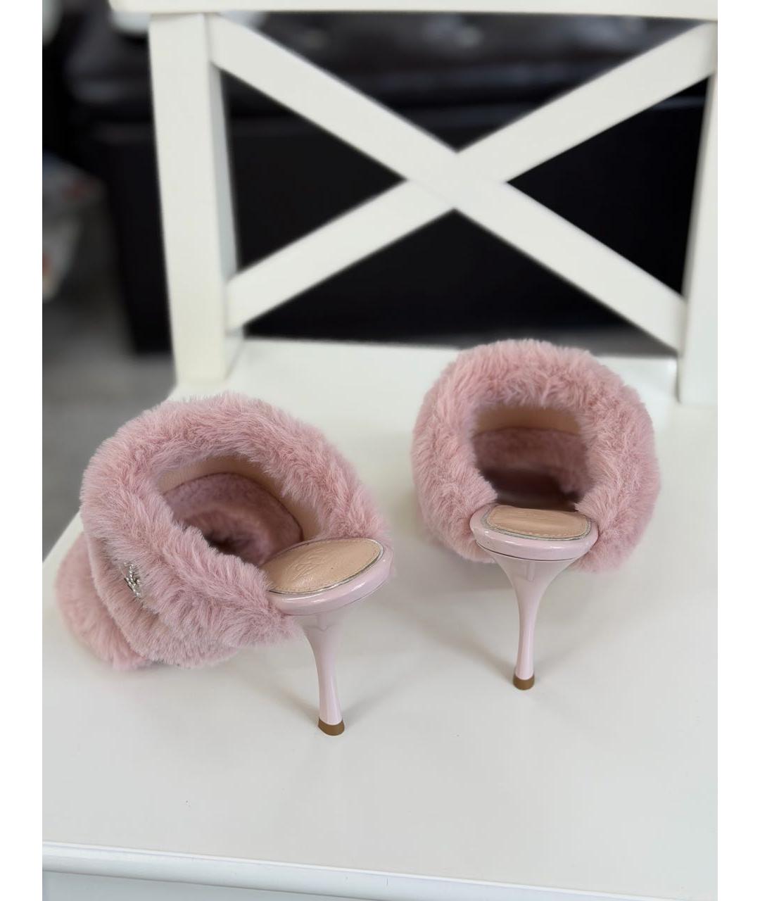 BLUGIRL Розовые кожаные мюли, фото 5