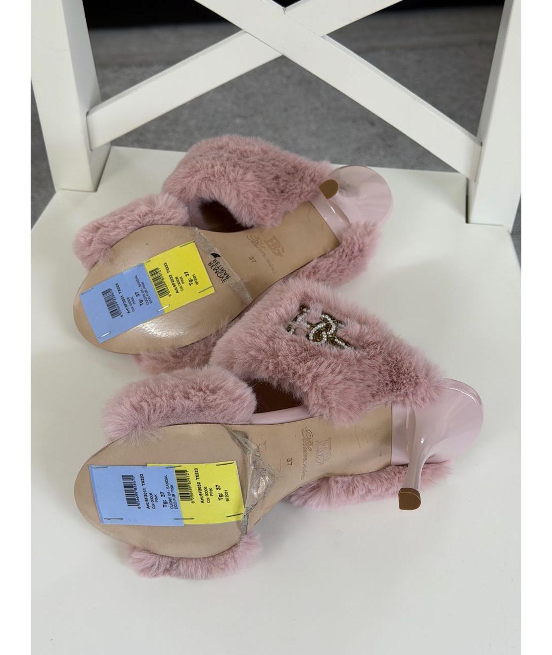 BLUGIRL Розовые кожаные мюли, фото 7