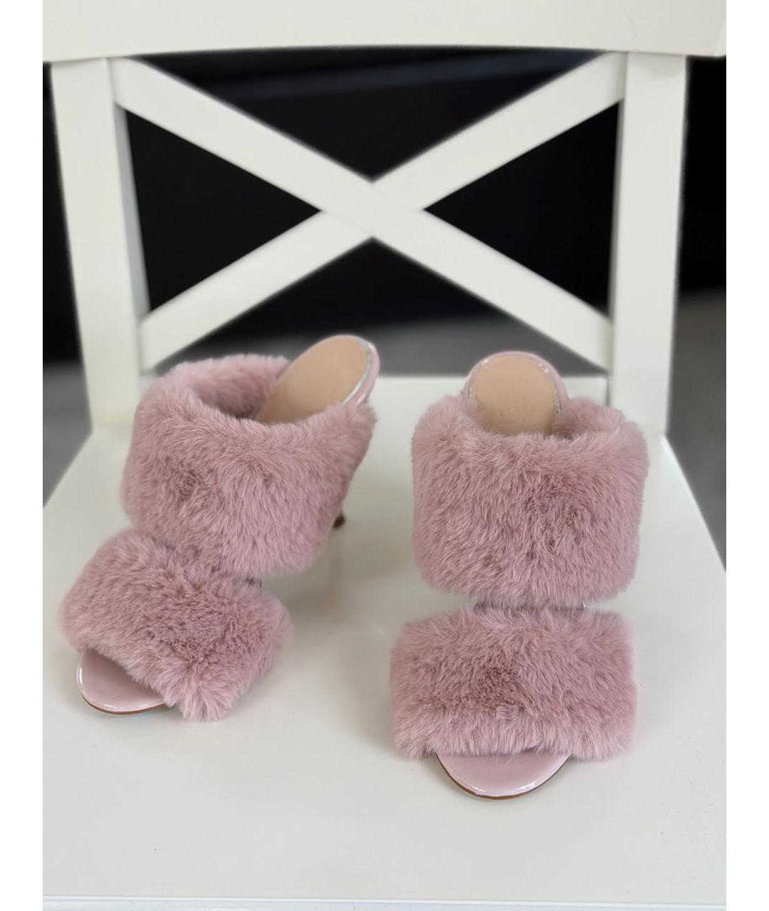 BLUGIRL Розовые кожаные мюли, фото 3