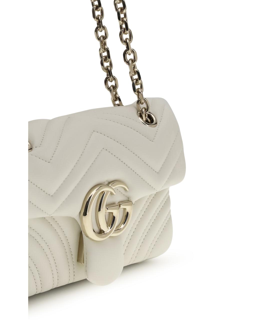 GUCCI Белая кожаная сумка через плечо, фото 4