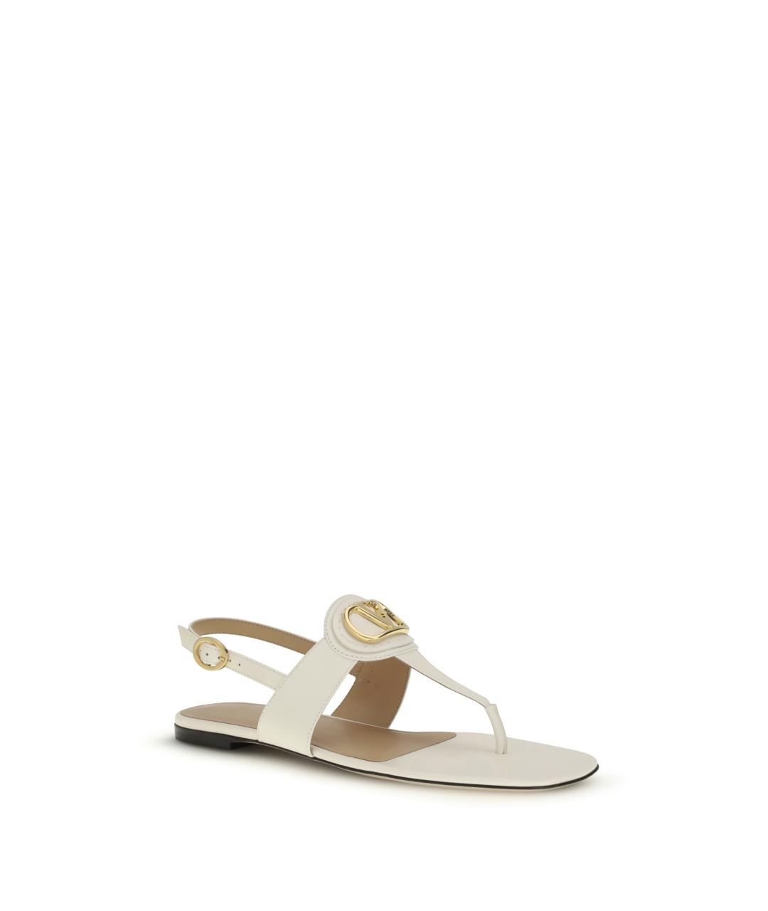 VALENTINO Белые кожаные сандалии, фото 2