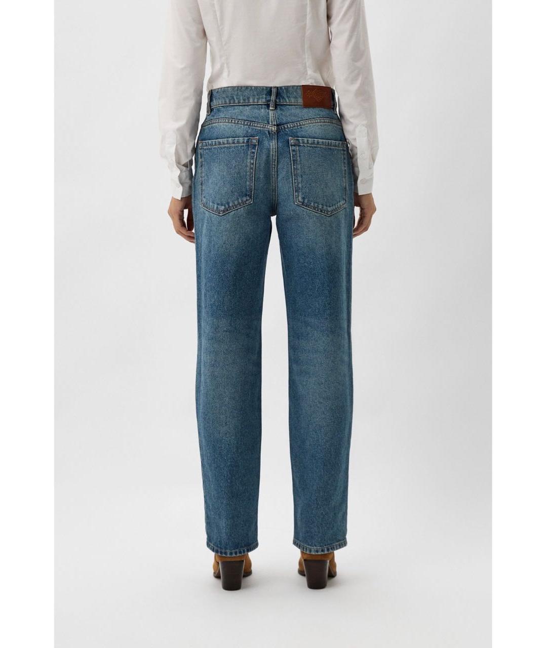 WEEKEND MAX MARA Голубые хлопковые прямые джинсы, фото 3